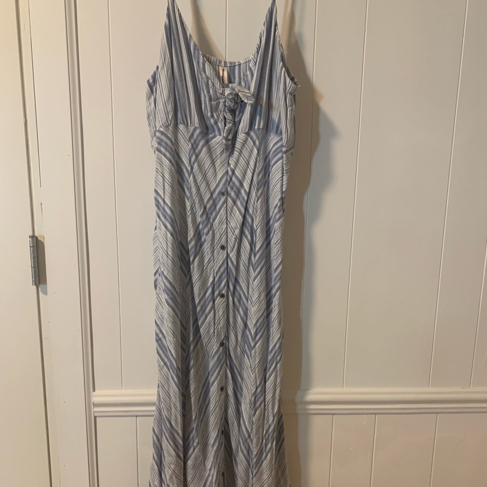 Striped High Low Dress with front tie